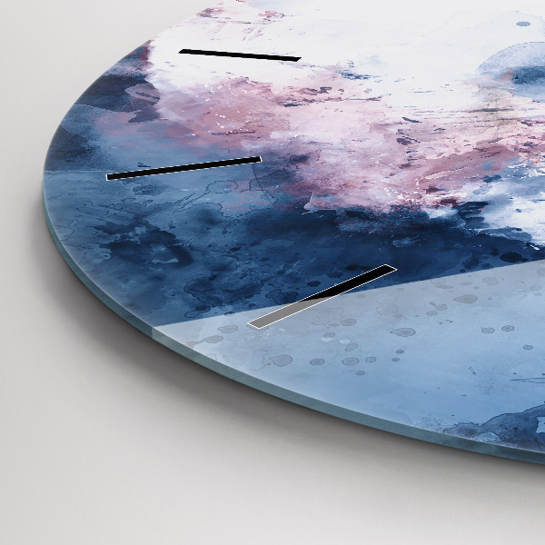 Round glass wall clock Abstract mountain ranges