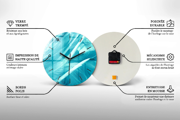 Round glass wall clock Guitar Graphics