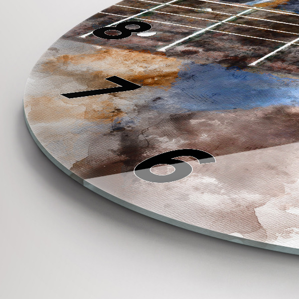 Round glass wall clock Guitar Graphics