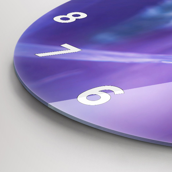 Round glass wall clock Butterfly on the grass