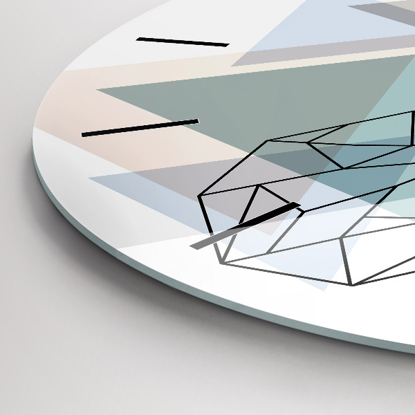 Round glass wall clock Reindeer Scandinavian style