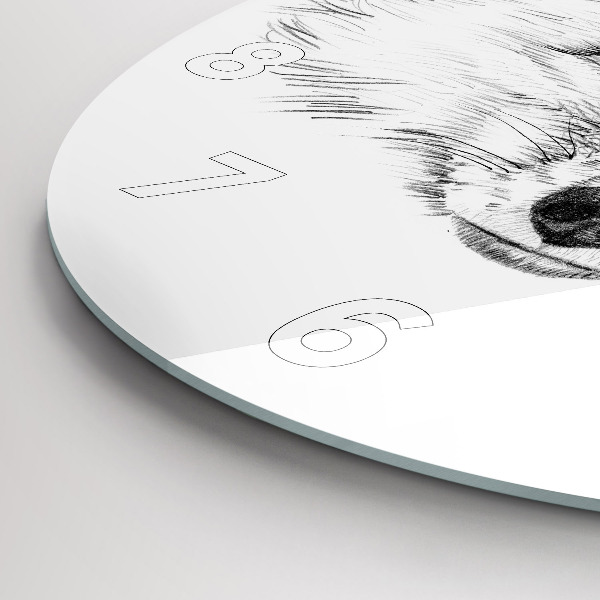 Round glass wall clock Graphic fox head