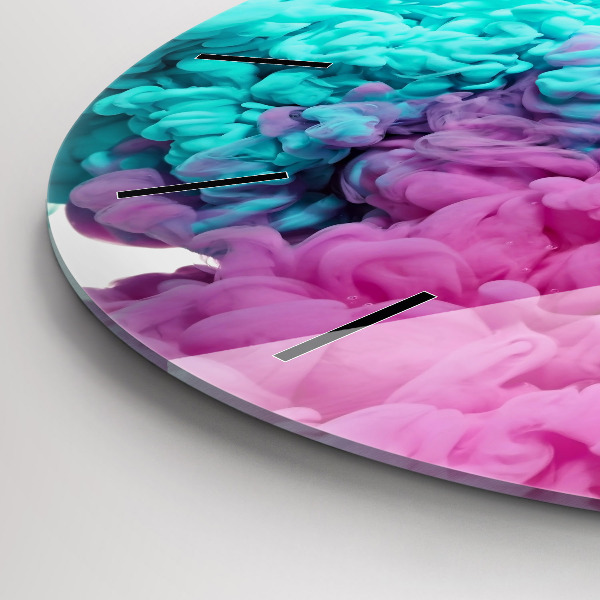 Round glass wall clock Modern art - spots