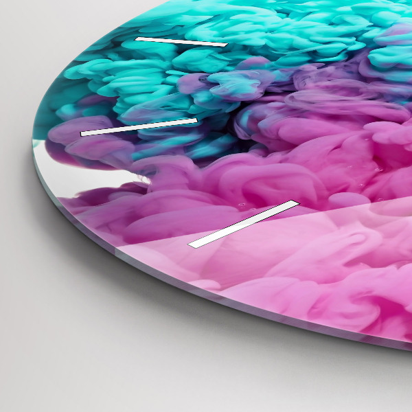 Round glass wall clock Modern art - spots