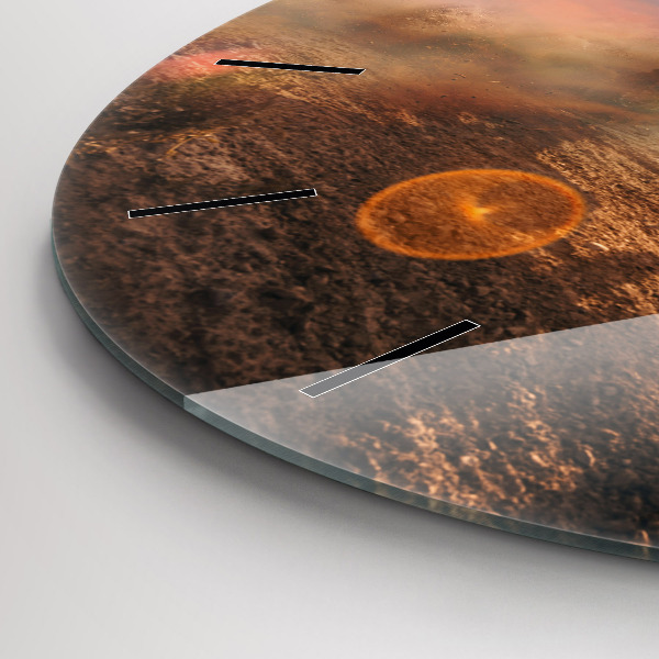 Round glass wall clock Man on a motorcycle