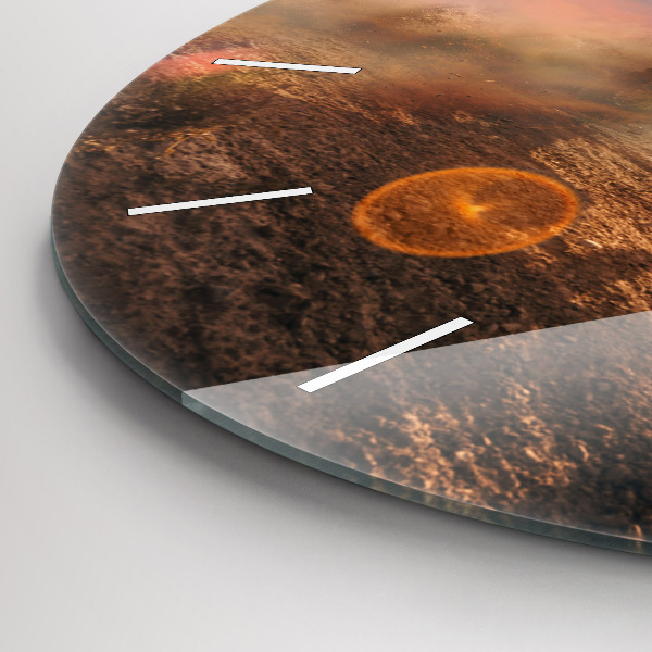 Round glass wall clock Man on a motorcycle