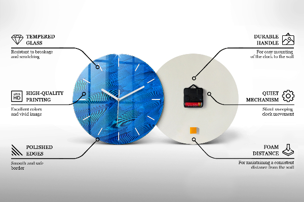 Round glass wall clock Sunny palm trees