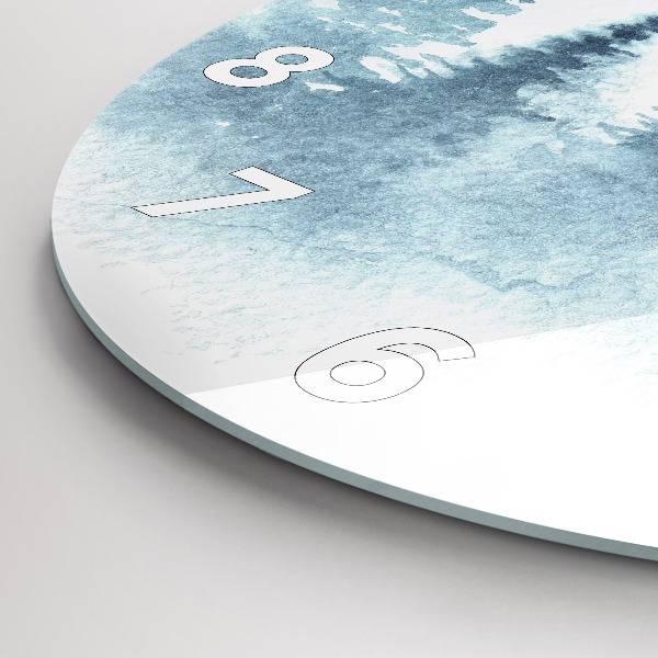 Round glass wall clock Winter forest