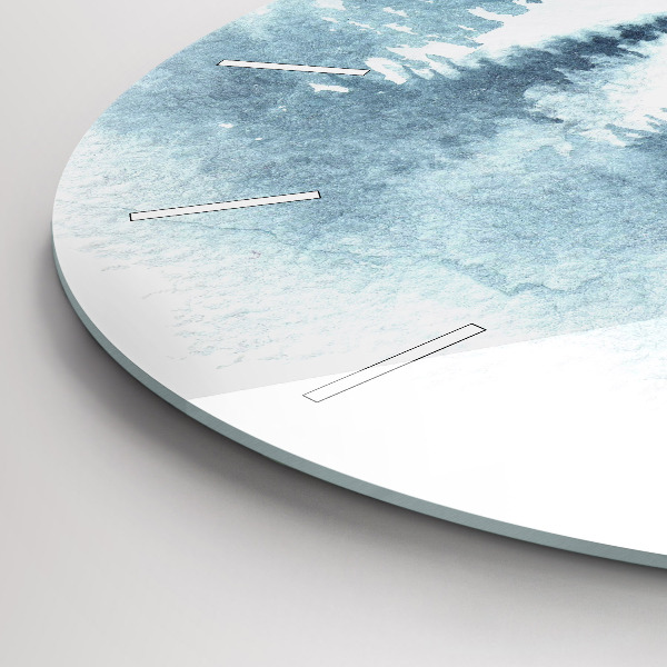 Round glass wall clock Winter forest