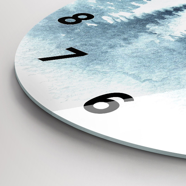 Round glass wall clock Winter forest