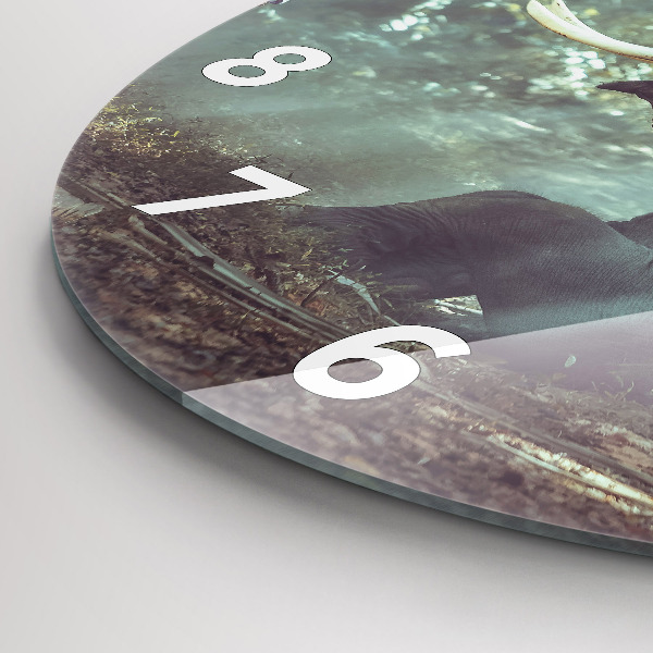 Round glass wall clock A boy is reading a book