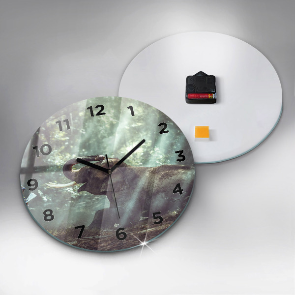 Round glass wall clock A boy is reading a book