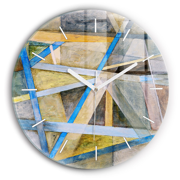 Round glass wall clock Impressionist painting