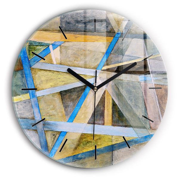 Round glass wall clock Impressionist painting