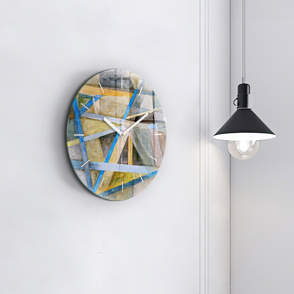 Round glass wall clock Impressionist painting