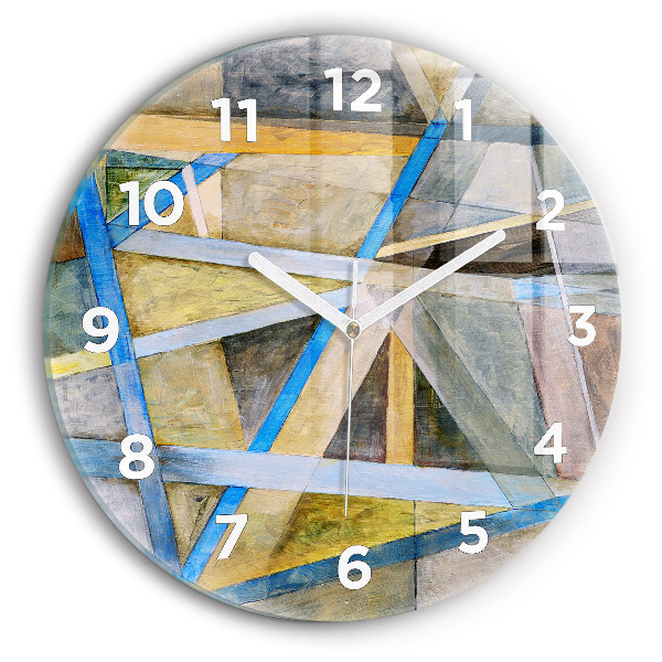 Round glass wall clock Impressionist painting