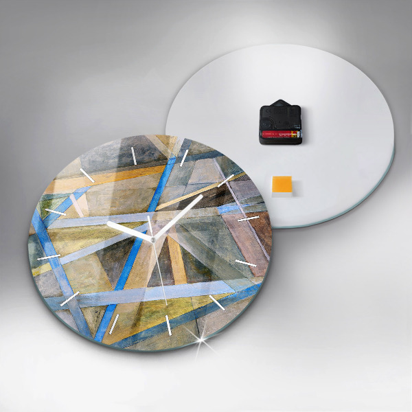 Round glass wall clock Impressionist painting