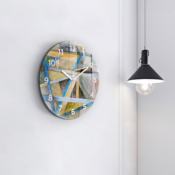 Round glass wall clock Impressionist painting