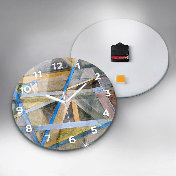 Round glass wall clock Impressionist painting
