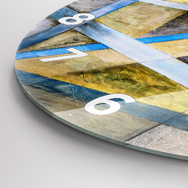 Round glass wall clock Impressionist painting