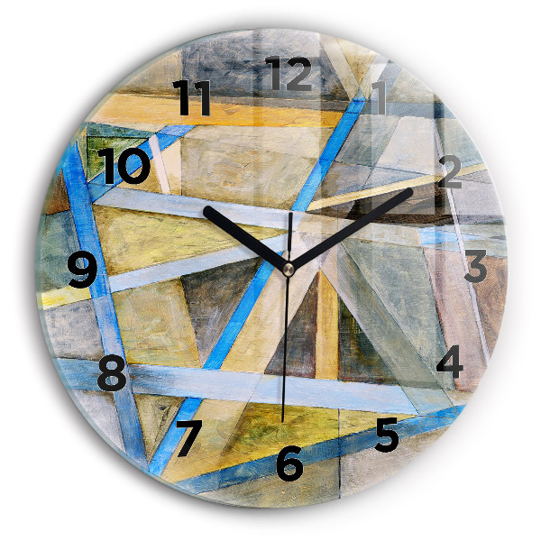 Round glass wall clock Impressionist painting