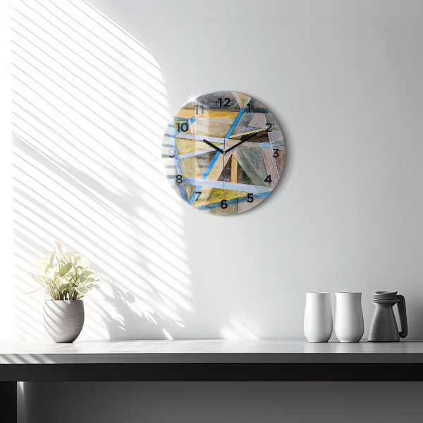 Round glass wall clock Impressionist painting