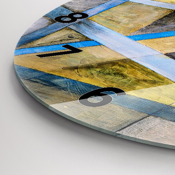 Round glass wall clock Impressionist painting