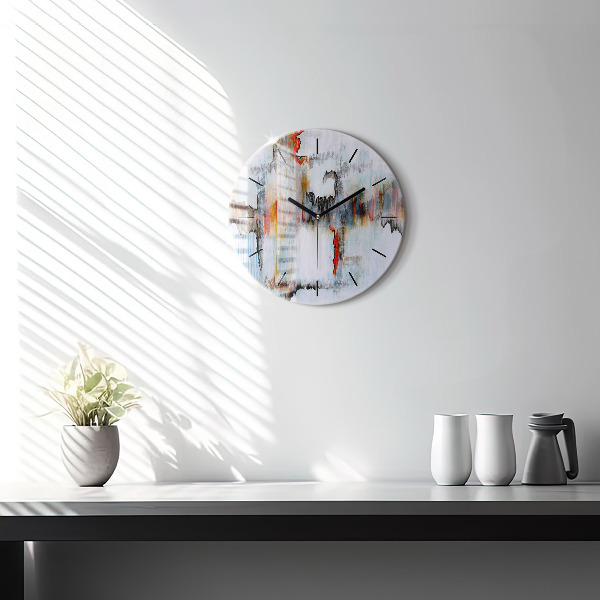 Round glass wall clock Abstraction