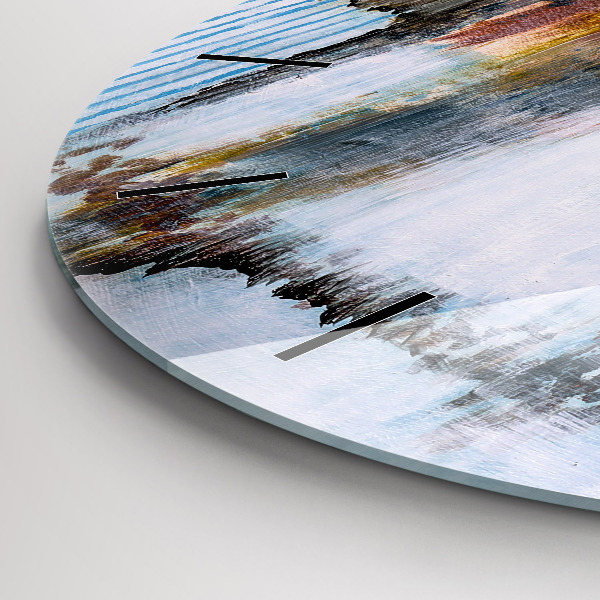 Round glass wall clock Abstraction