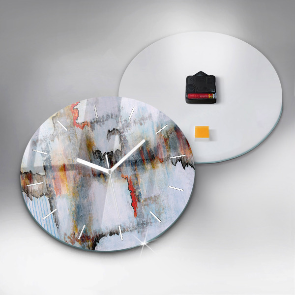 Round glass wall clock Abstraction