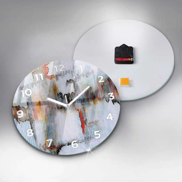 Round glass wall clock Abstraction