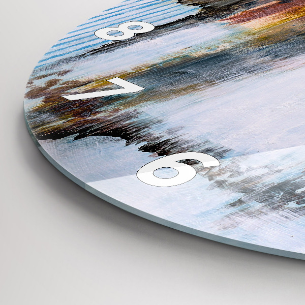 Round glass wall clock Abstraction