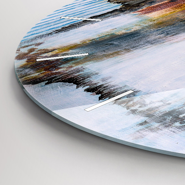 Round glass wall clock Abstraction