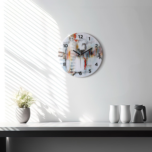 Round glass wall clock Abstraction