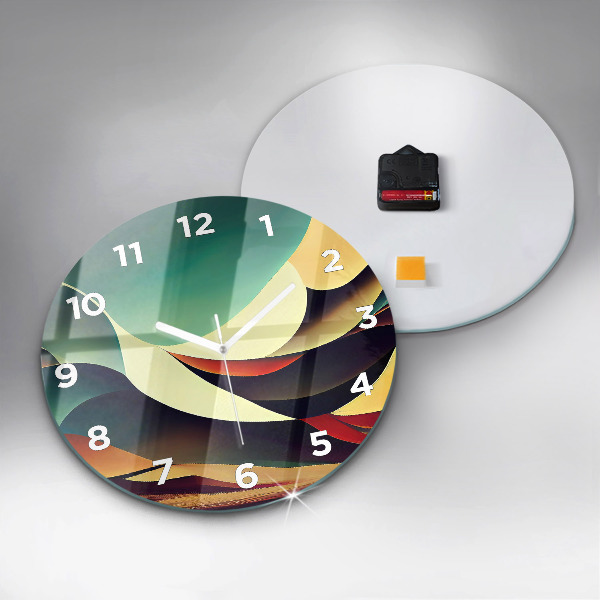 Round glass wall clock Abstract lines background