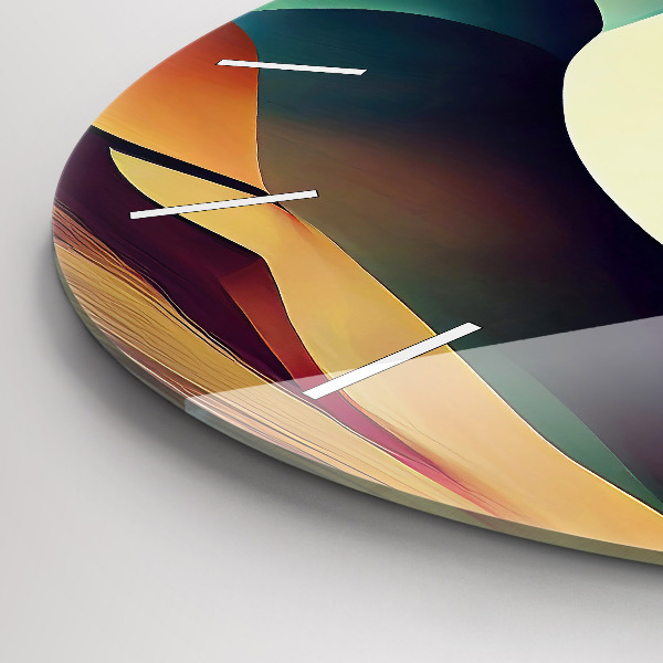 Round glass wall clock Abstract lines background