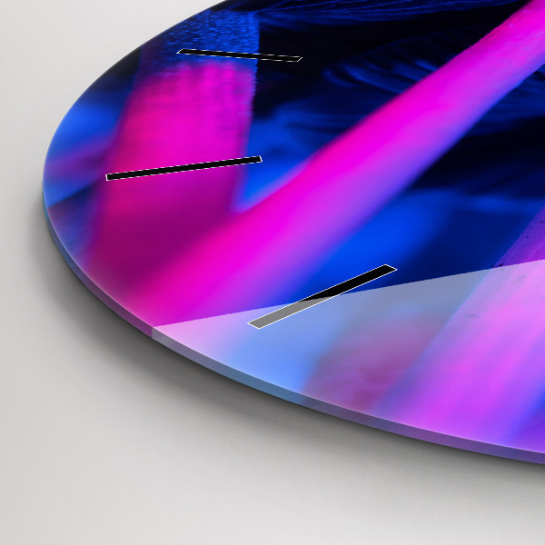 Round glass wall clock Magic colorful mushrooms