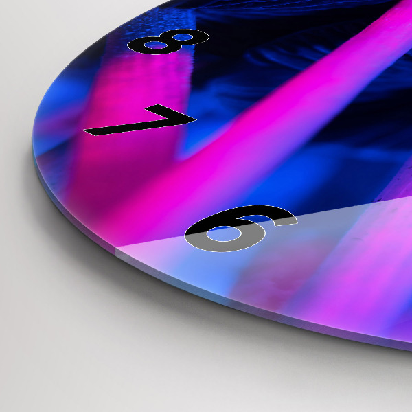 Round glass wall clock Magic colorful mushrooms