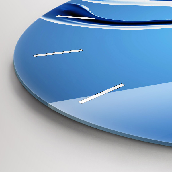 Round glass wall clock Liquid abstraction