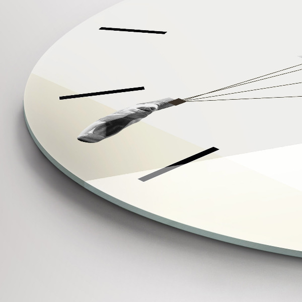 Round glass wall clock Abstract woman dancer
