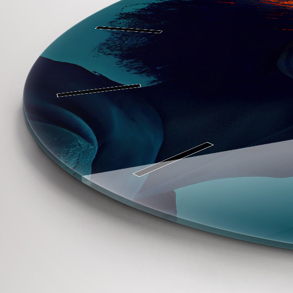 Round glass wall clock Futuristic world