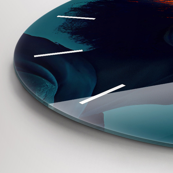 Round glass wall clock Futuristic world