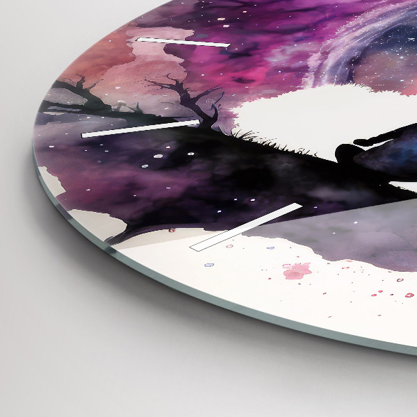 Round glass wall clock Meditation lifestyle