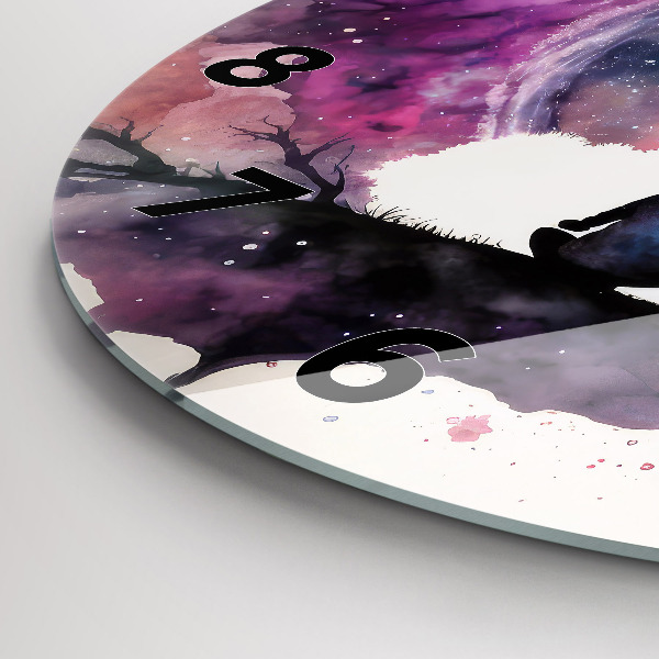 Round glass wall clock Meditation lifestyle