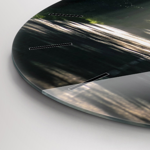 Round glass wall clock Forest road