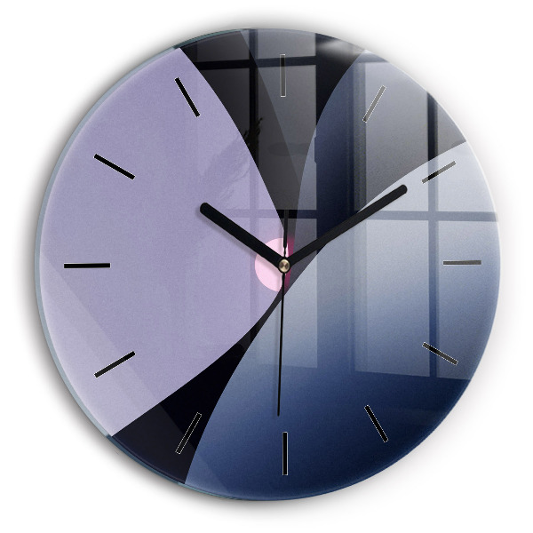 Round glass wall clock Abstraction sun