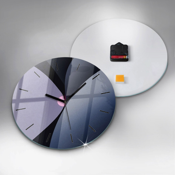 Round glass wall clock Abstraction sun