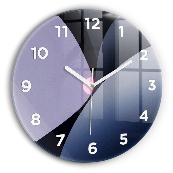Round glass wall clock Abstraction sun