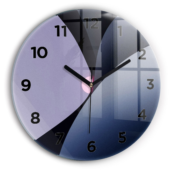 Round glass wall clock Abstraction sun