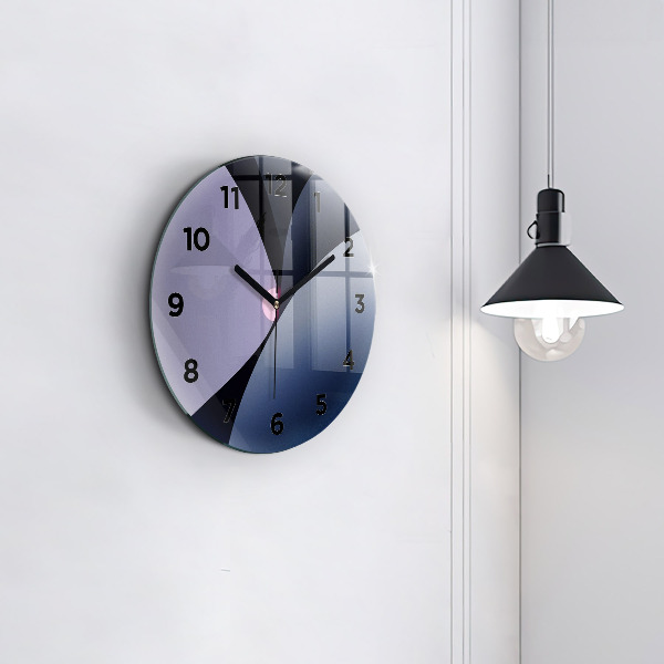 Round glass wall clock Abstraction sun